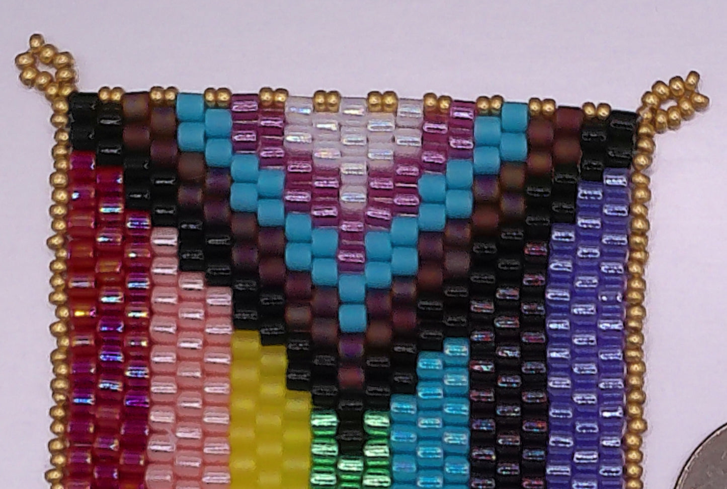 Pride-Trans Flag Pendant with Picot Trim