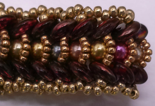 Band of Angels Bangle Bracelet Maroon/Gold Colorway