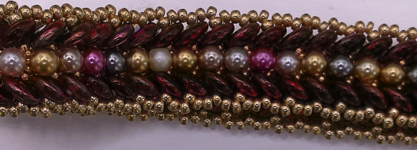 Band of Angels Bangle Bracelet Maroon/Gold Colorway