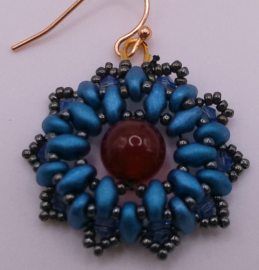 Blue Floral Earrings