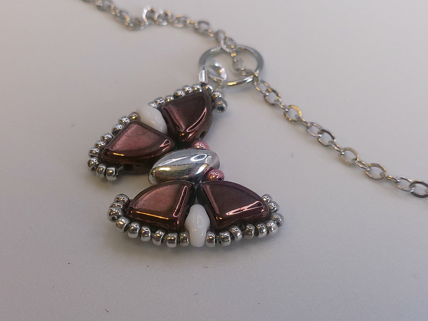 Bronze and Teal Flutterby Necklace