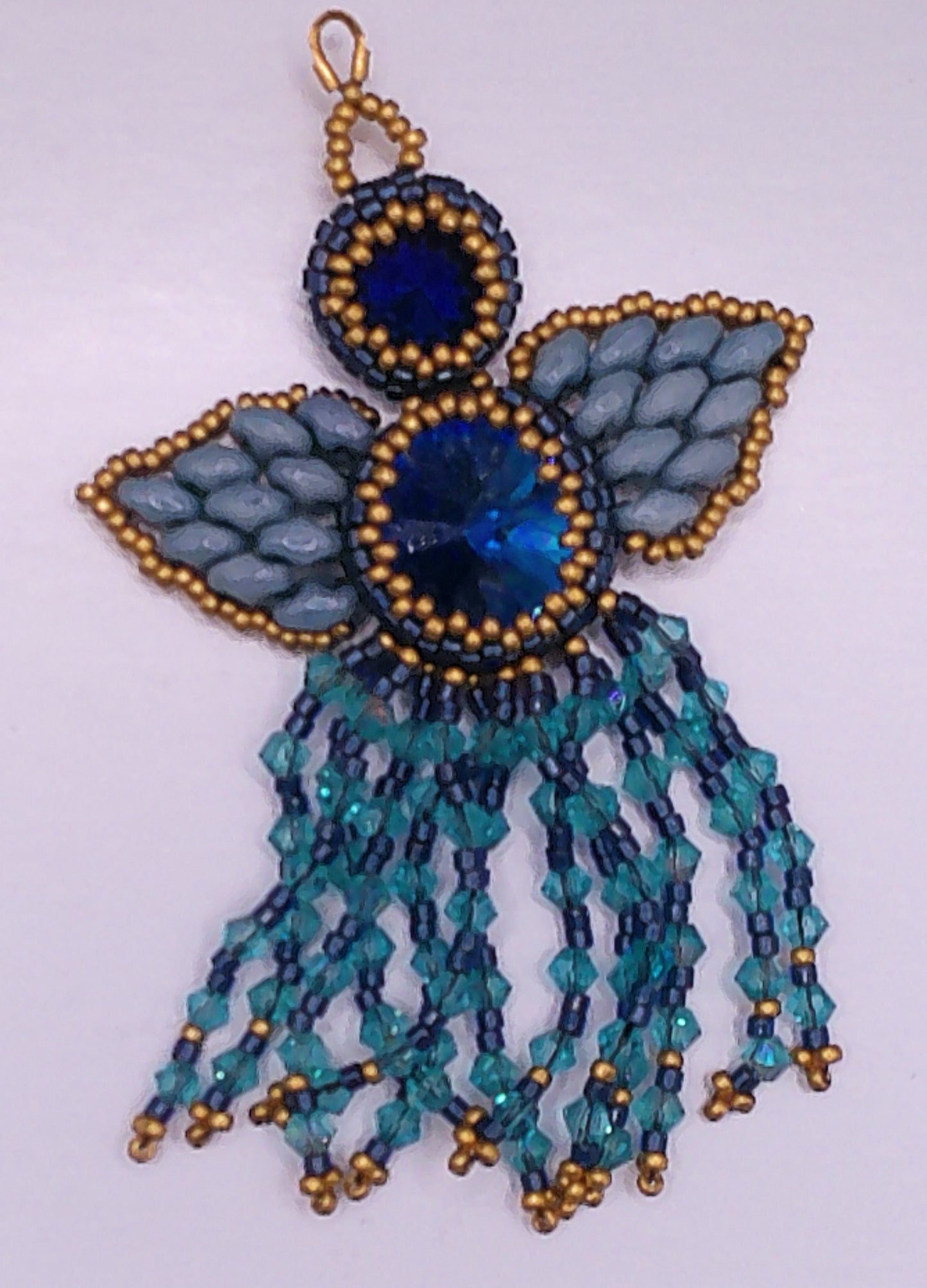 Guardian Angel Pendant/Ornament/Necklace - Teal Colorway