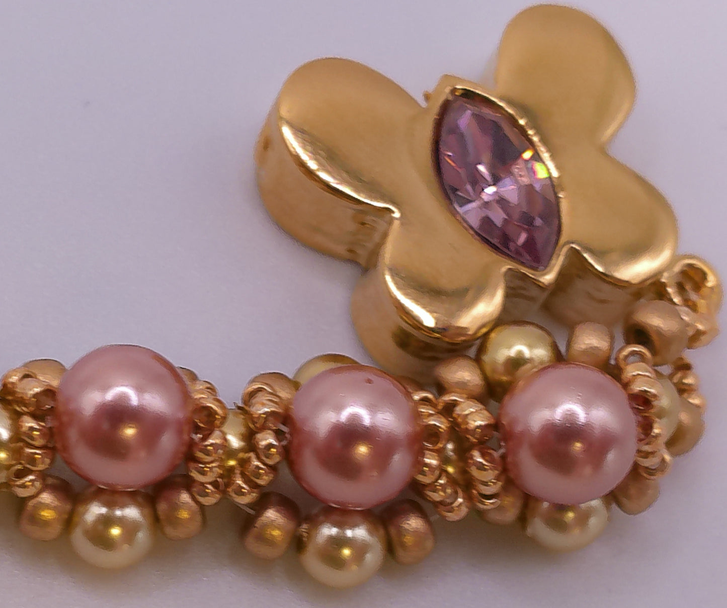 Layered Pearl Bracelet with Butterfly clasp