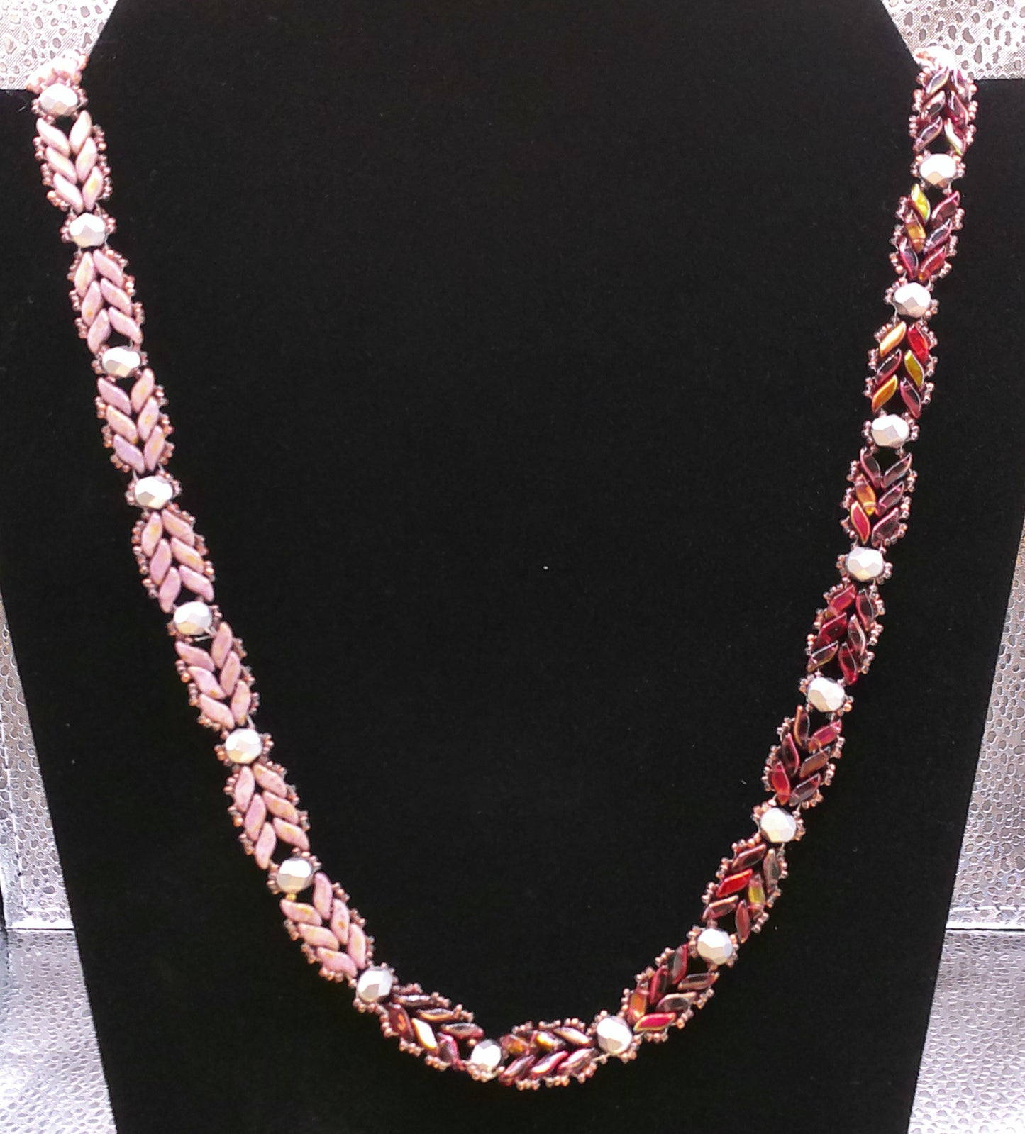 Purple Herringbone necklace