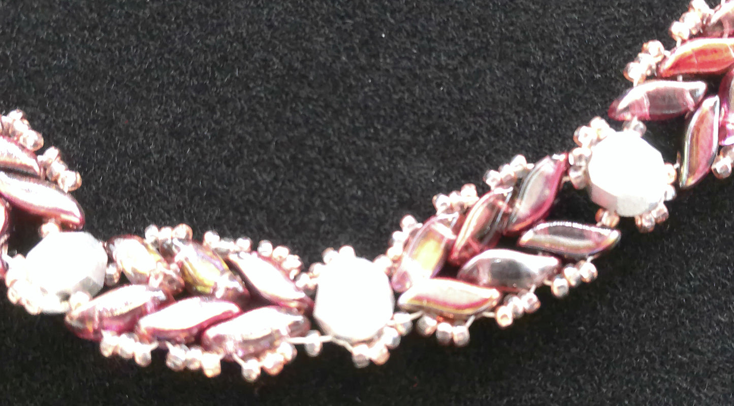 Purple Herringbone necklace