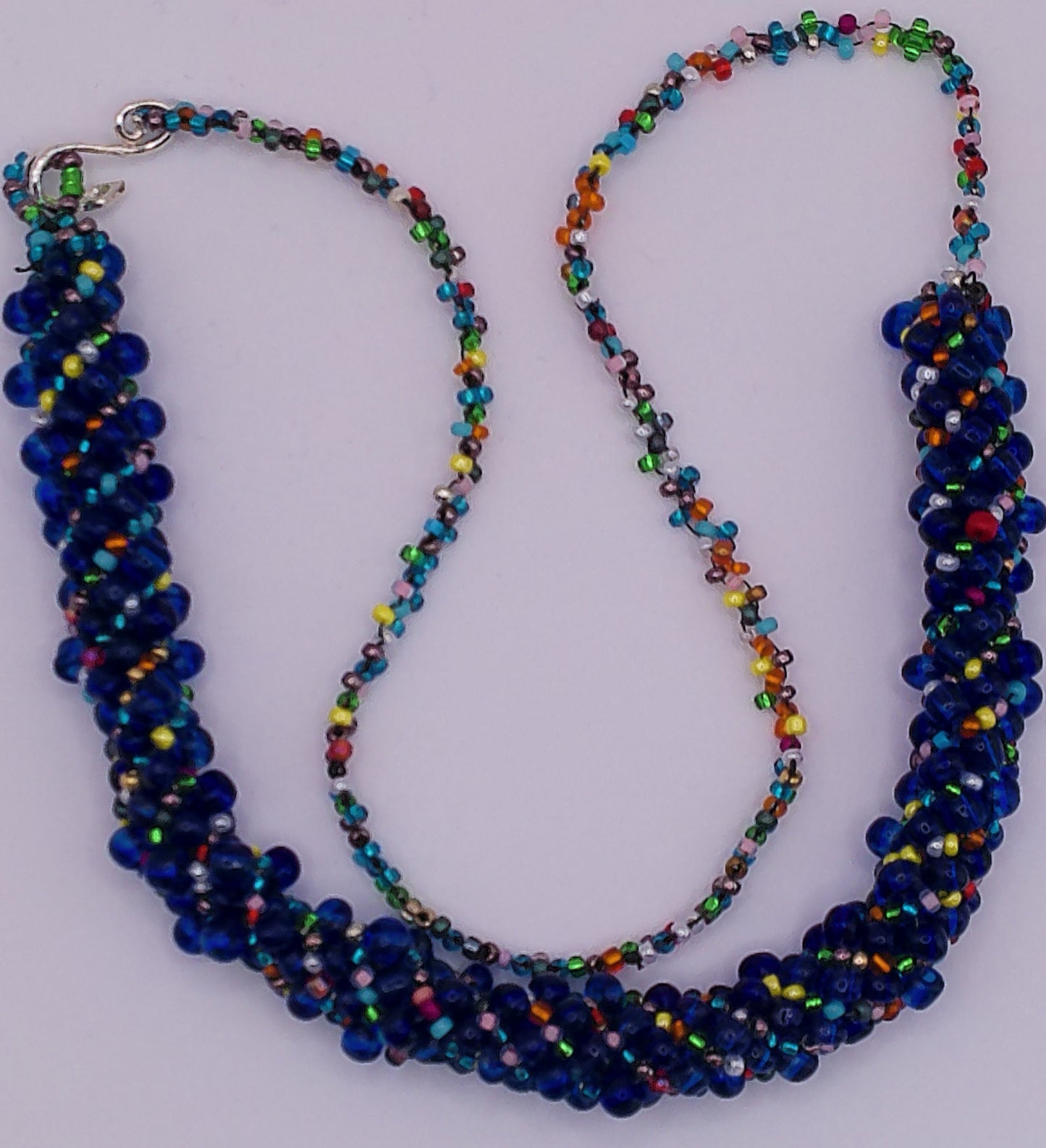 Rainbow Rope Necklace - Blue colorway