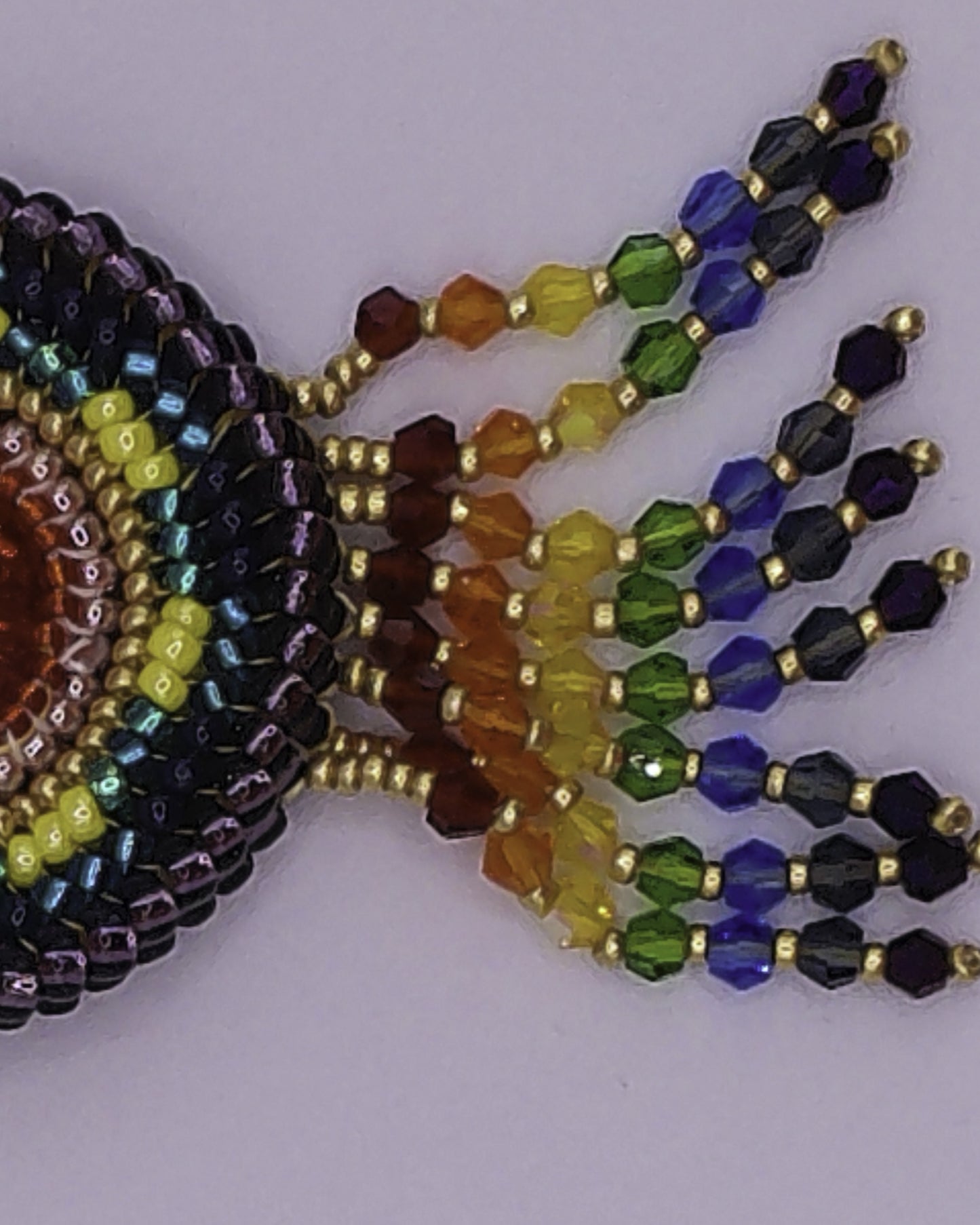 Rainbow Coin with Fringe Necklace