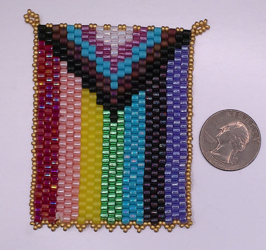 Pride-Trans Flag Pendant with Picot Trim