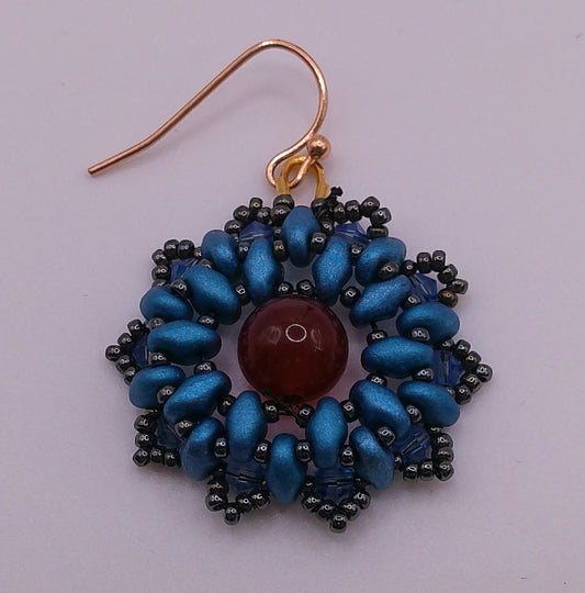 Blue Floral Earrings