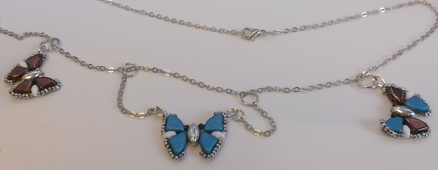 Bronze and Teal Flutterby Necklace