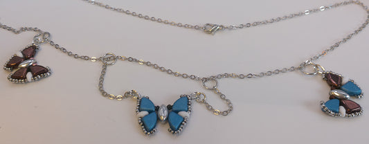 Bronze and Teal Flutterby Necklace