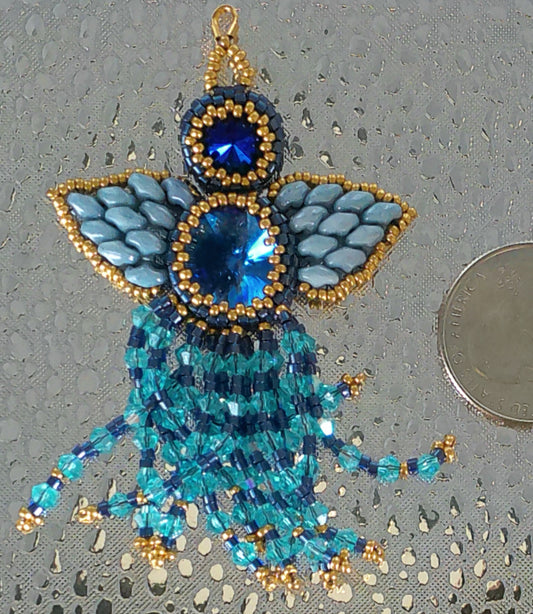 Guardian Angel Pendant/Ornament/Necklace - Teal Colorway