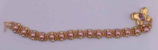 Layered Pearl Bracelet with Butterfly clasp