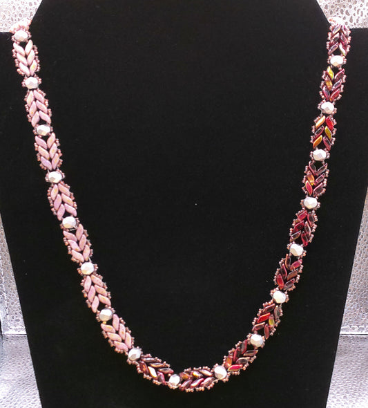 Purple Herringbone necklace
