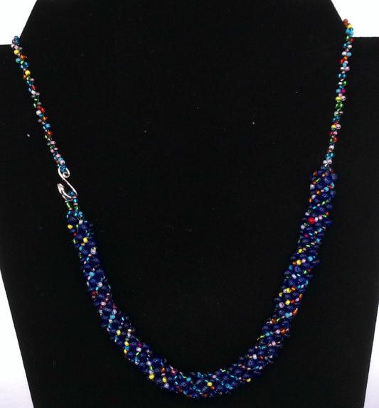 Rainbow Rope Necklace - Blue colorway