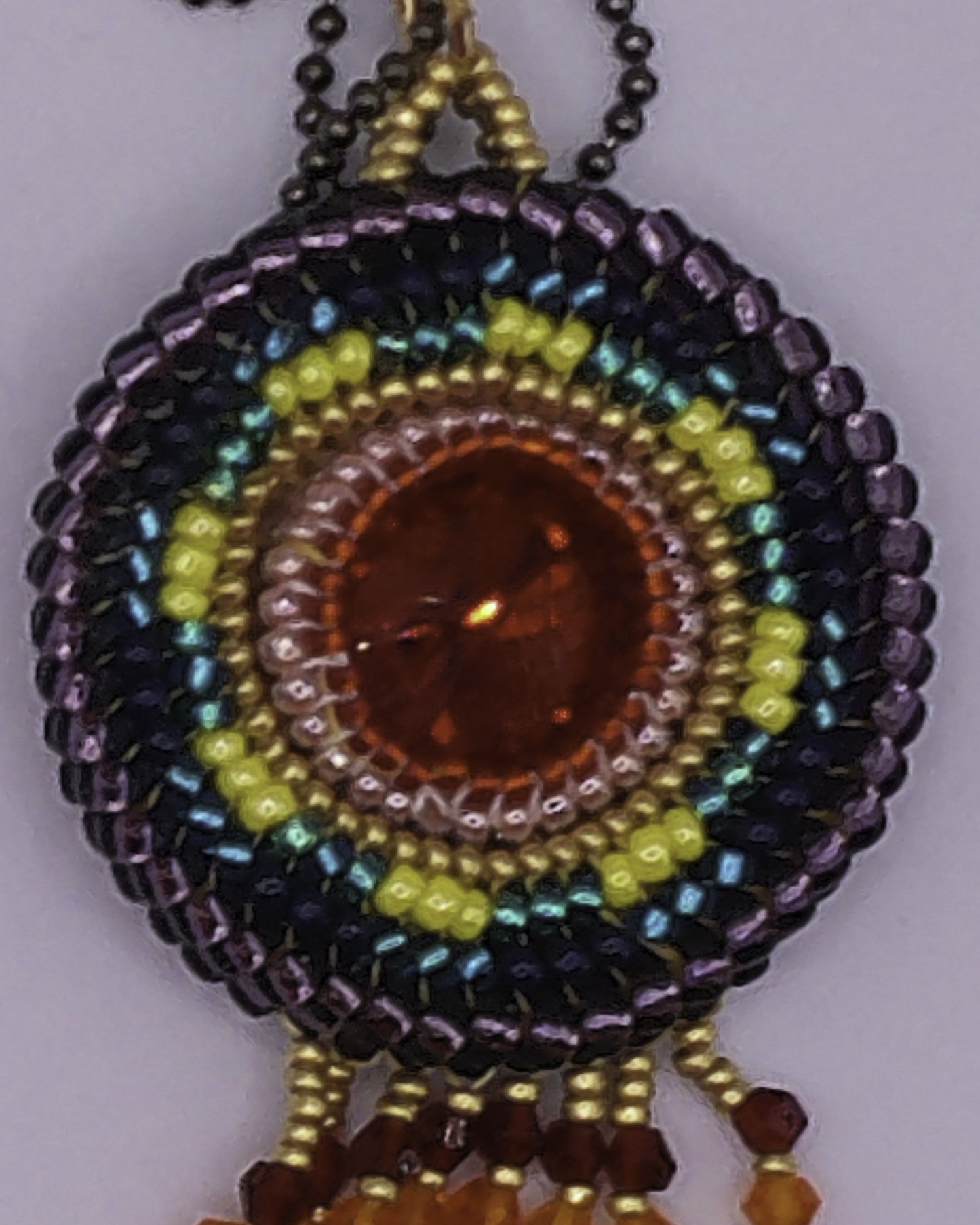 Rainbow Coin with Fringe Necklace