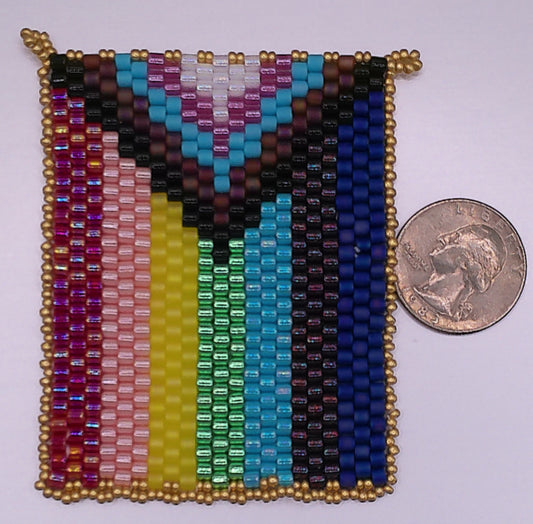 Pride-Trans Flag Pendant with Scalloped Trim